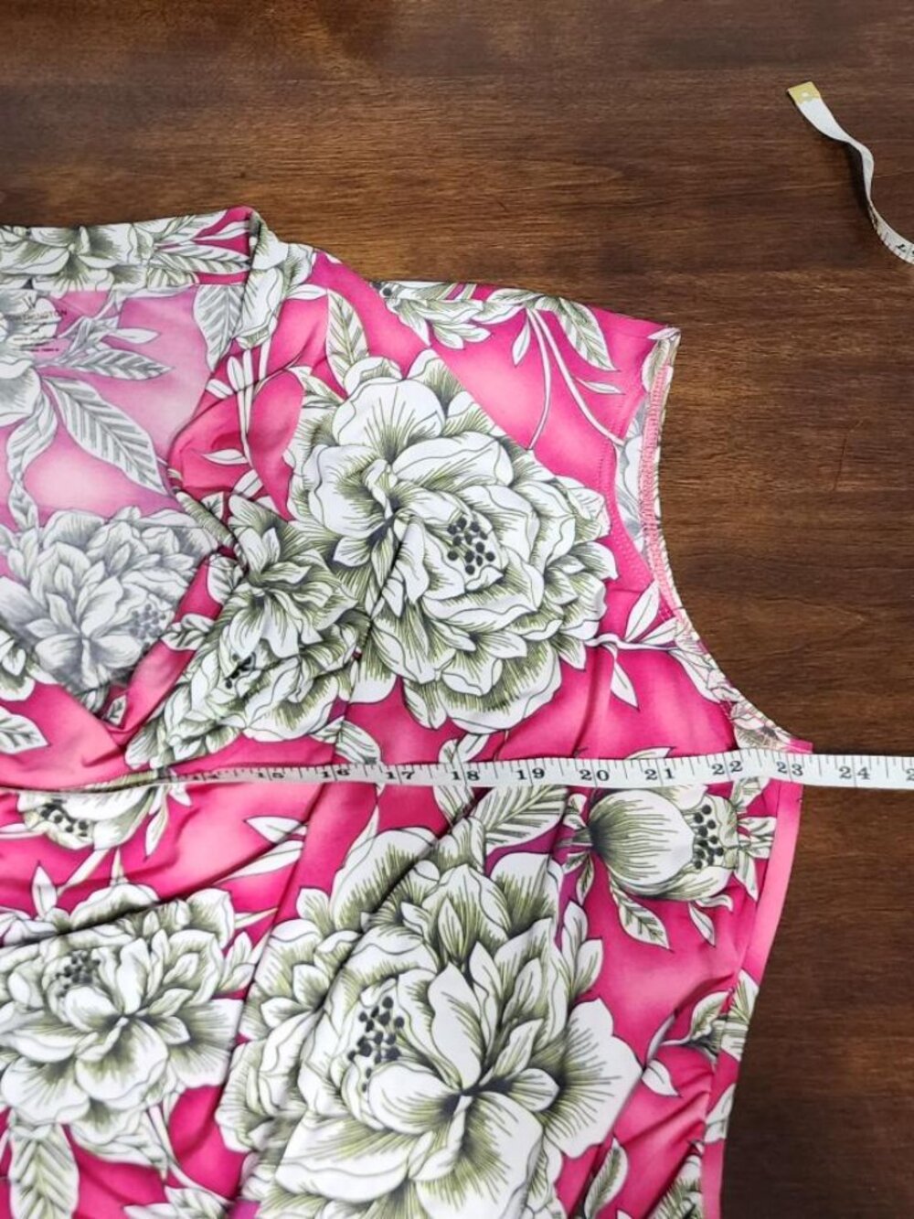 Worthington Woman 3X Pink Floral Cowl Neck Ruched Top - Picture 9 of 10